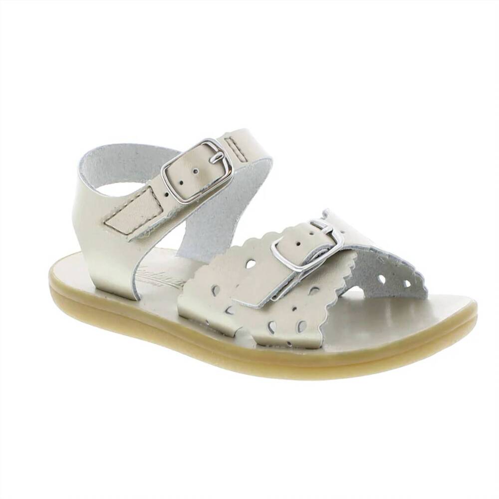 NEW FOOTMATES girls ariel sandal in soft gold